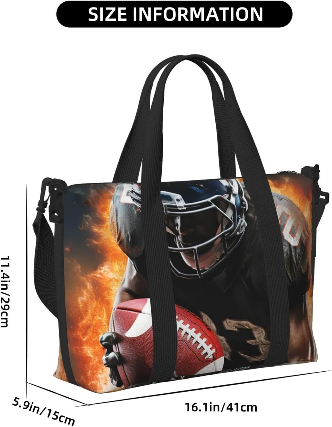 Gym Bags Small Cool American Football Duffel Bag Overnight Bag with Shoe Compartment Carryon Bag for Men Women