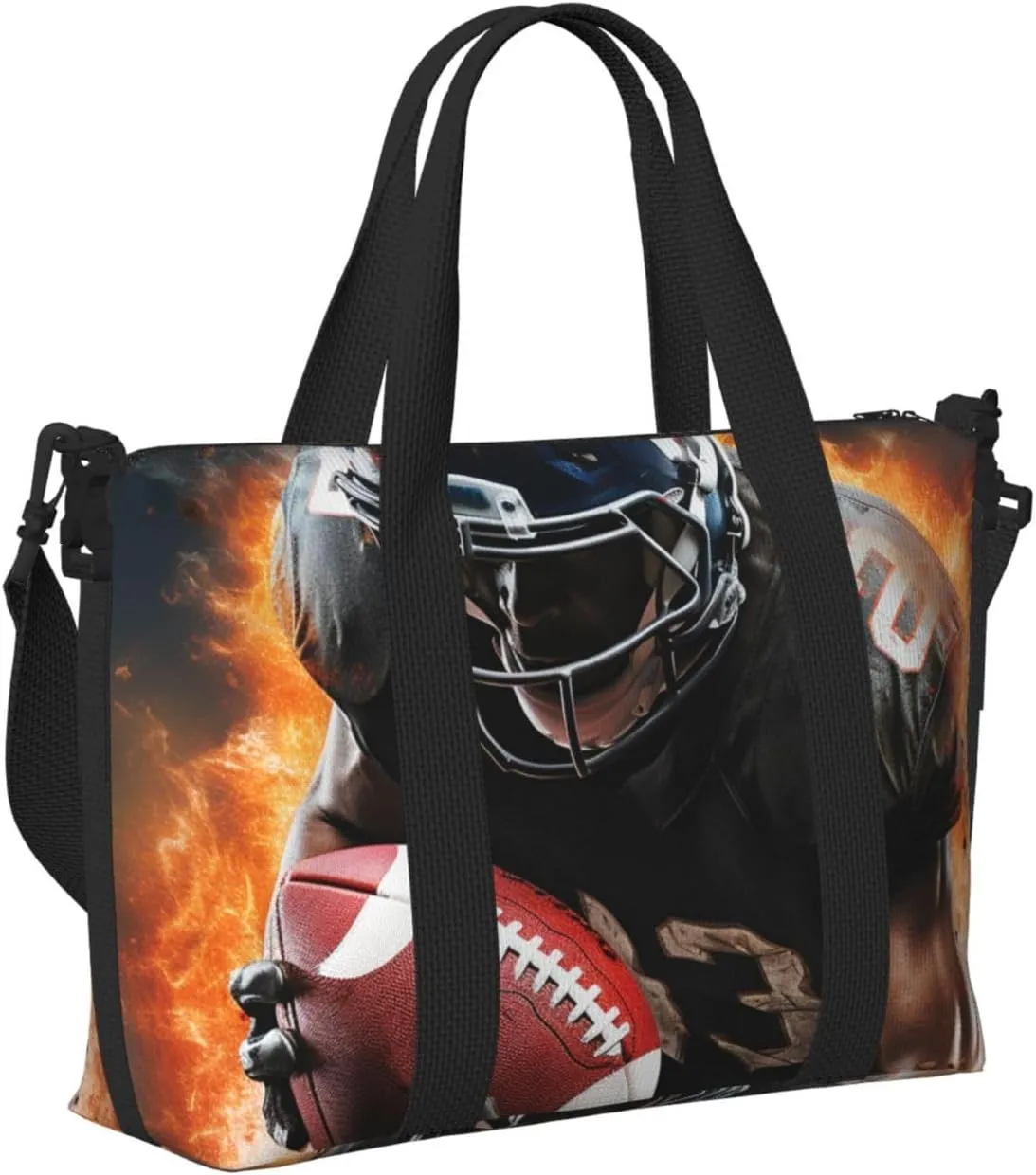 Gym Bags Small Cool American Football Duffel Bag Overnight Bag with Shoe Compartment Carryon Bag for Men Women