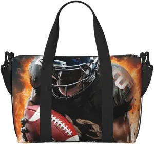 Gym Bags Small Cool American Football Duffel Bag Overnight Bag with Shoe Compartment Carryon Bag for Men Women