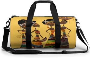 Gym Bags Small Creative African Culture Duffel Bag Overnight Bag with Shoe Compartment Carryon Bag for Men Women