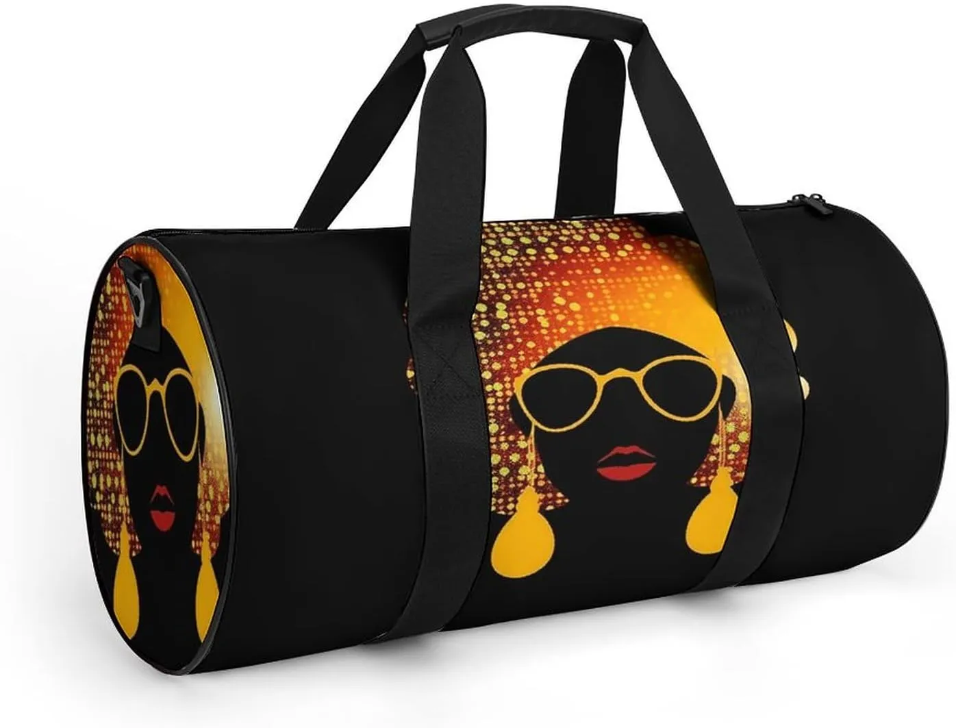 Gym Bags Small Cute African Woman Duffel Bag Overnight Bag with Shoe Compartment Carryon Bag for Men Women