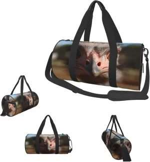 Gym Bags Small Cute Ostrich Duffel Bag Overnight Bag with Shoe Compartment Carryon Bag for Men Women