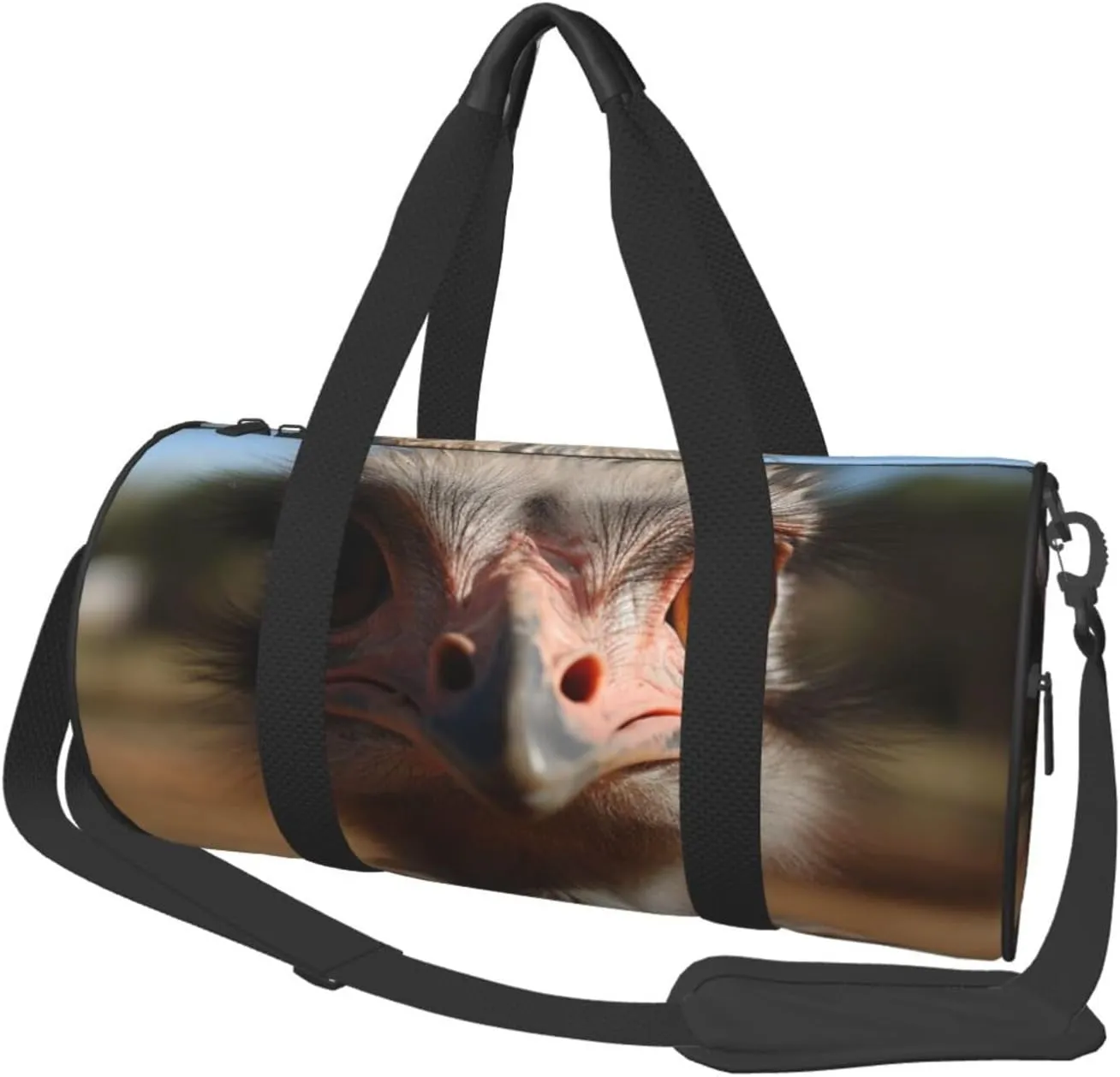 Gym Bags Small Cute Ostrich Duffel Bag Overnight Bag with Shoe Compartment Carryon Bag for Men Women