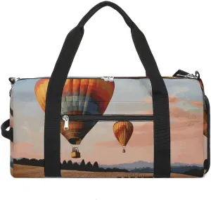 Gym Bags Small Hot Air Balloon Duffel Bag Overnight Bag with Shoe Compartment Carryon Bag for Men Women