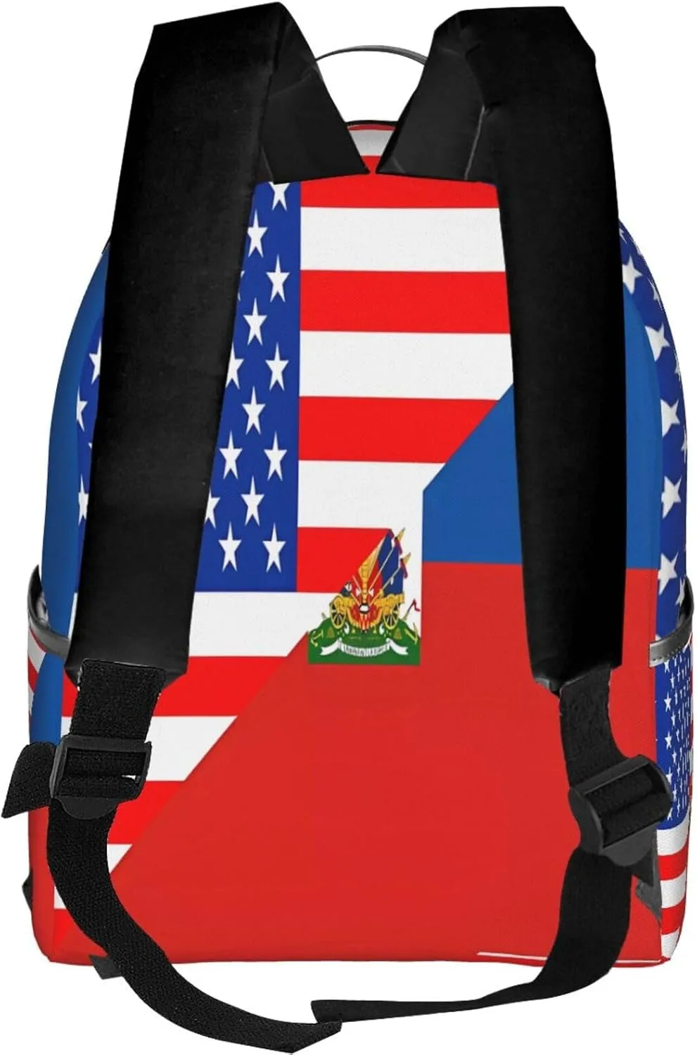 Haiti Haitian American Flag Casual Backpacks Laptop Backpack Carry-on Daypack Sports Travel Rucksack Lightweight Working Bag for Outdoor Hiking Cycling Walking