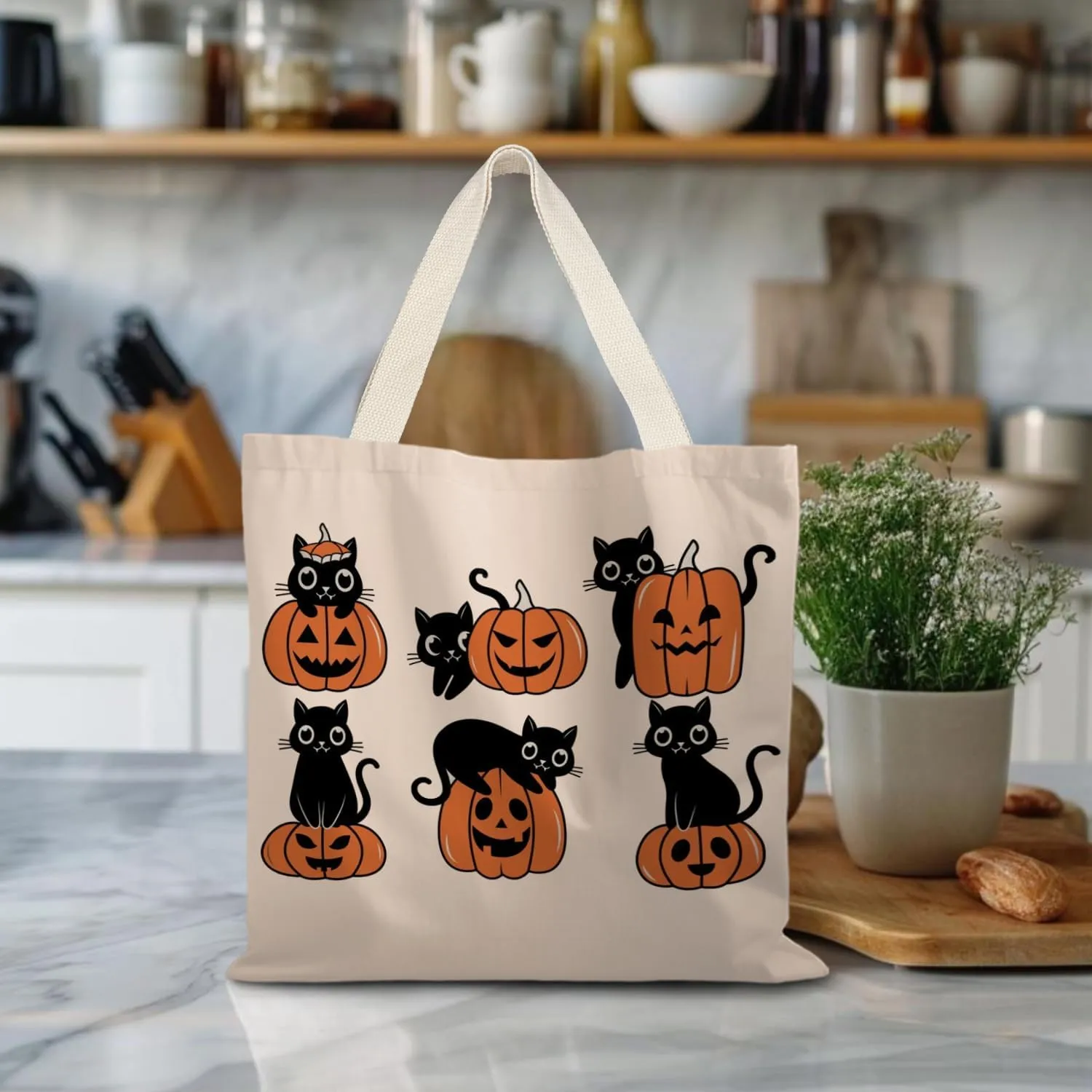 Halloween Tote Bag,Coquette Bow Fall Pumpkin Halloween Goth Tote Bags for Women,Reusable Grocery Bags