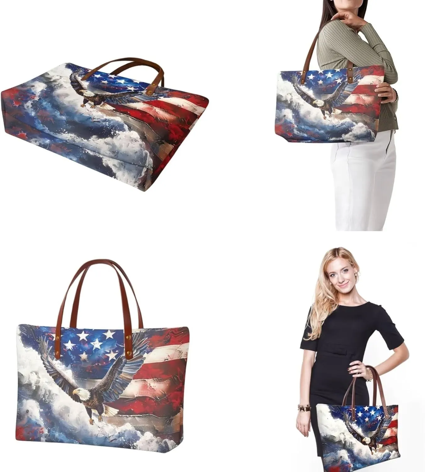 Handbags for Women Large Capacity Crossbody Totes with Wallet Clutch 2pcs Set