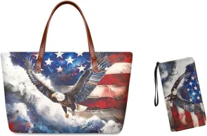 Handbags for Women Large Capacity Crossbody Totes with Wallet Clutch 2pcs Set