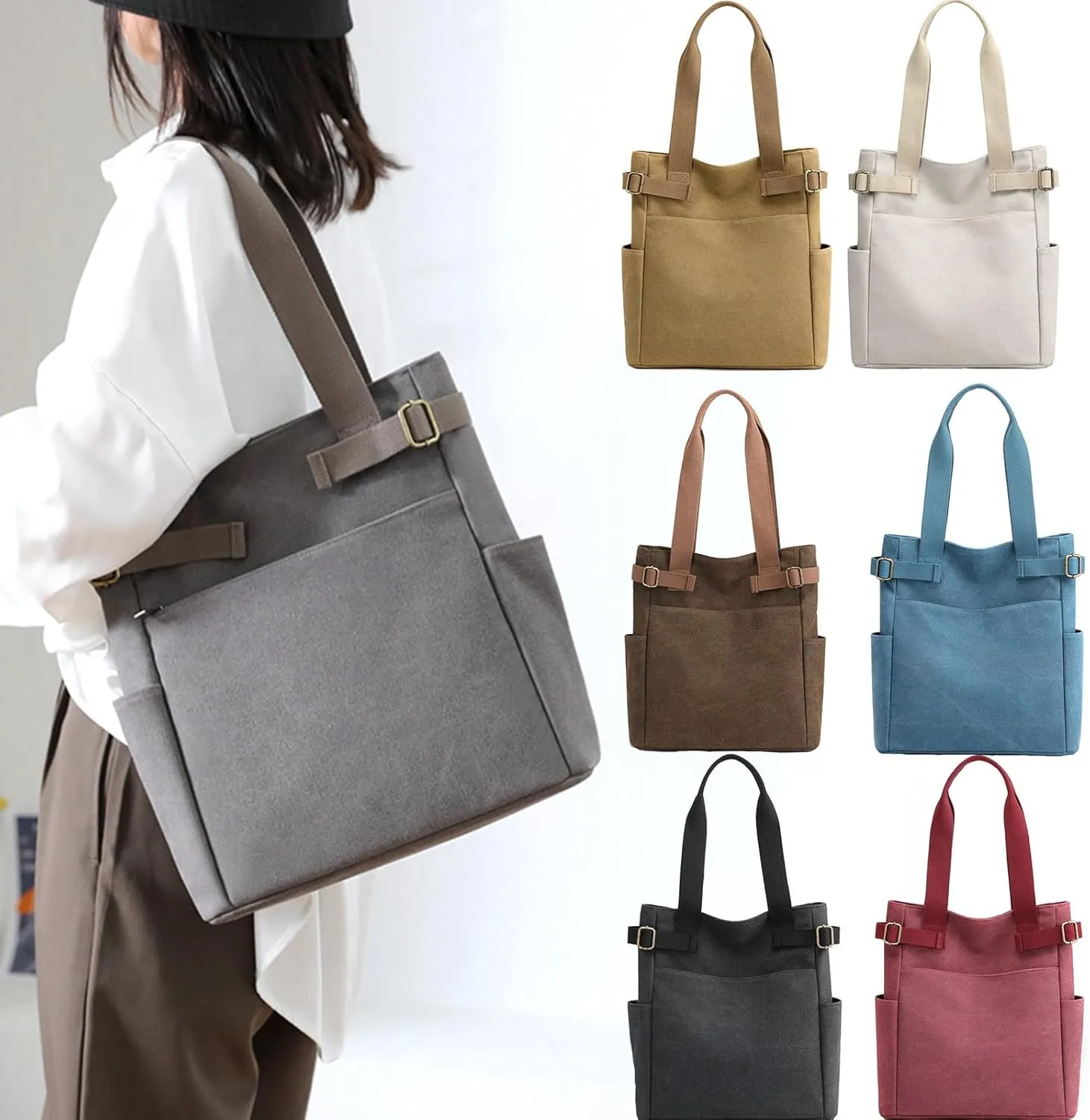 Handbags for Womens Top Handle Shoulder Purse Satchel Bags Roomy Capacity Fashion Hobo Canvas Tote Bag
