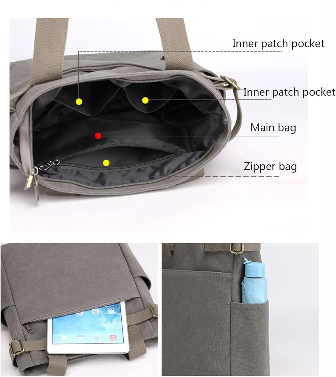 Handbags for Womens Top Handle Shoulder Purse Satchel Bags Roomy Capacity Fashion Hobo Canvas Tote Bag