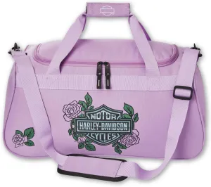 Harley-Davidson Bar & Shield Logo Roses Graphic Durable Duffel Bag - Pink