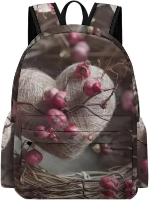 Heart Shape Surrounded Laptop Backpack for Women Lightweight Computer Bag Casual Bag Travel Backpacks for Men