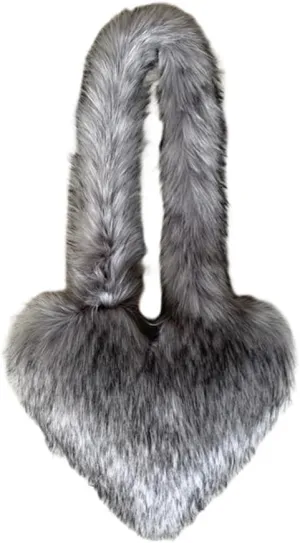 Heart Shaped Fur Purse For Women -Furry Shoulder Crossbody Bags-Luxury Trendy Y2k Girls Handbag