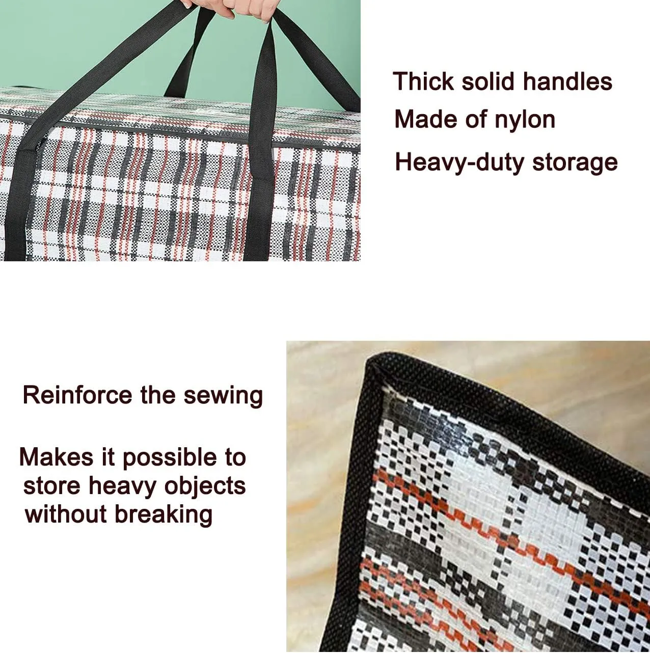 Heavy Duty Large Moving Bags, 90L Big Organizer Storage Bags With Durable Zipper, Water Resistant Totes, Carrying Bag, Camping Bag for Clothes, Bedding, Comforter, Pillow, Moving(Set of 4)
