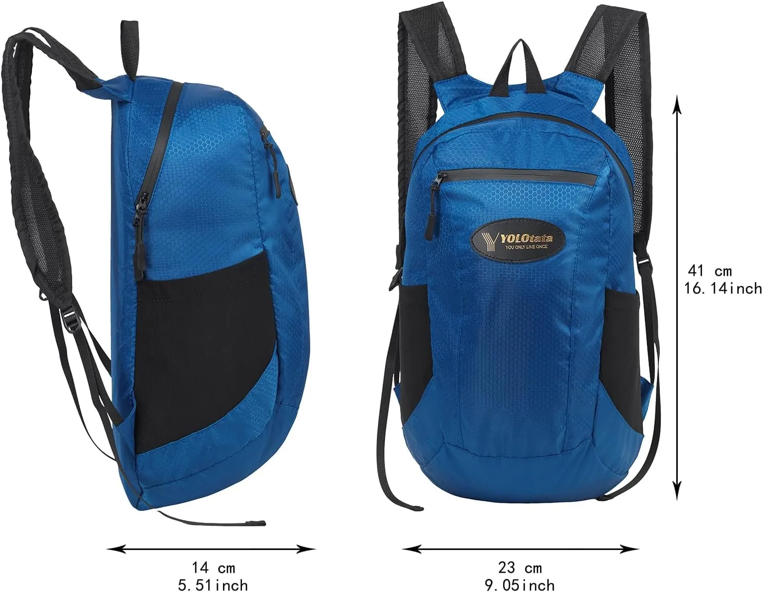 Hiking Daypacks for Women Waterproof Backpacks 15L Lightweight Packable Men Small Outdoor Sports Fan Multipurpose Travel Camping Bags Dark Blue