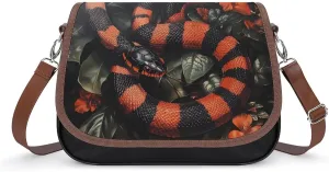Honduran Milk Snake Crossbody Bags for Women Shoulder Bag Flap Handbags Leather Cross Body Purse