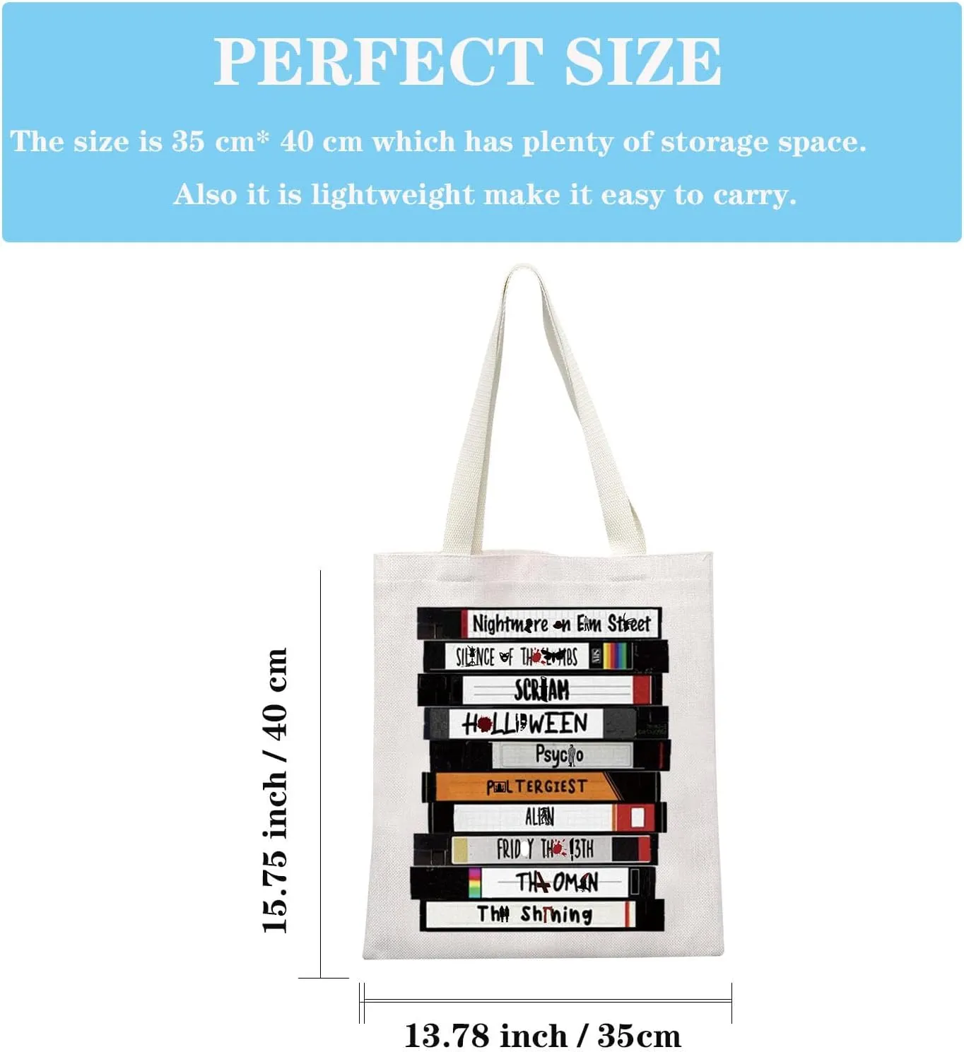 Horror TV Show Merchandise Tote Bag - Killer Inspired Movie Lover Scary Halloween Party Gift