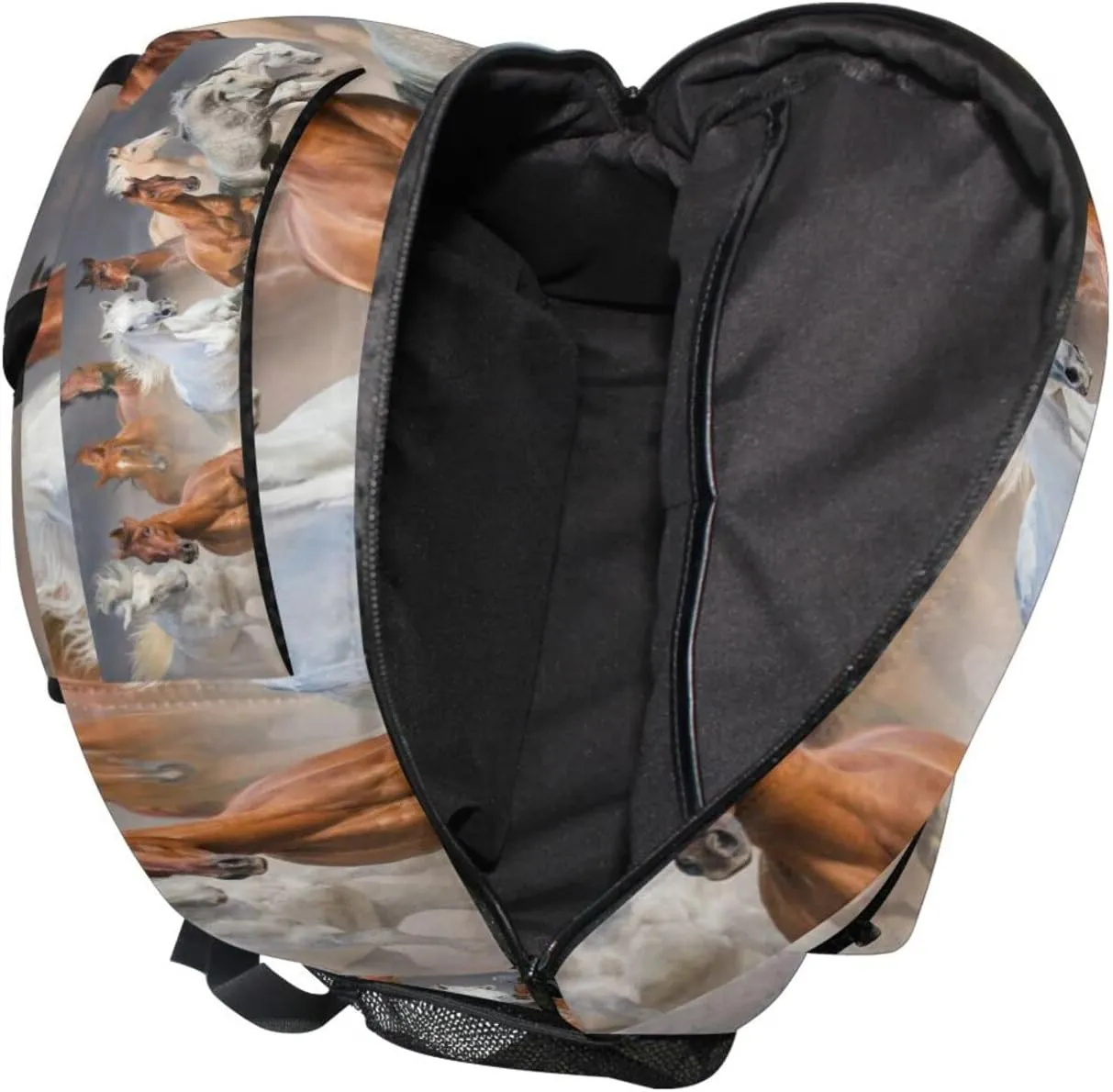 Horses Backpack for Girls 10-12 Horse Backpack Animal Print Kids School Bags Lightweight Student Elementary 3rd 4th 5th Grade Shoulder Bag