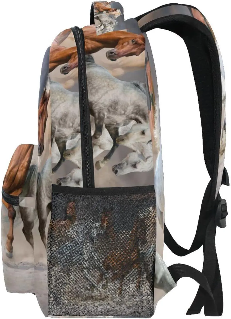 Horses Backpack for Girls 10-12 Horse Backpack Animal Print Kids School Bags Lightweight Student Elementary 3rd 4th 5th Grade Shoulder Bag
