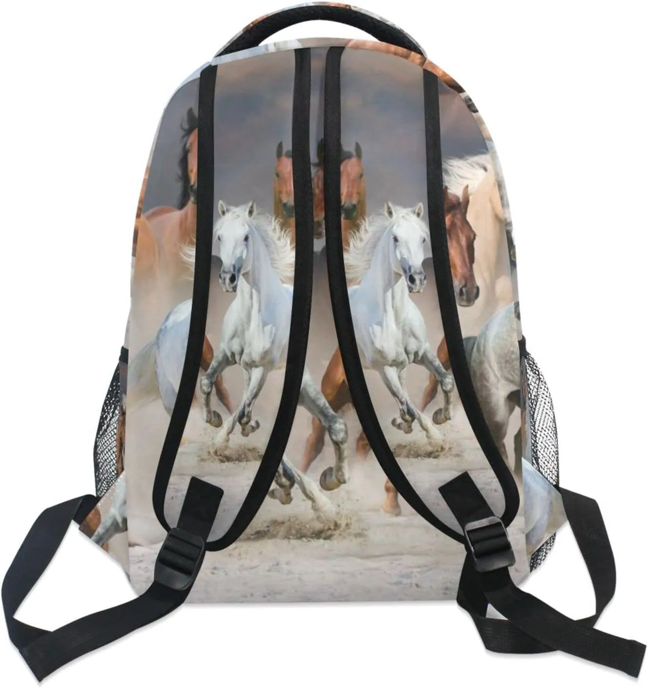 Horses Backpack for Girls 10-12 Horse Backpack Animal Print Kids School Bags Lightweight Student Elementary 3rd 4th 5th Grade Shoulder Bag