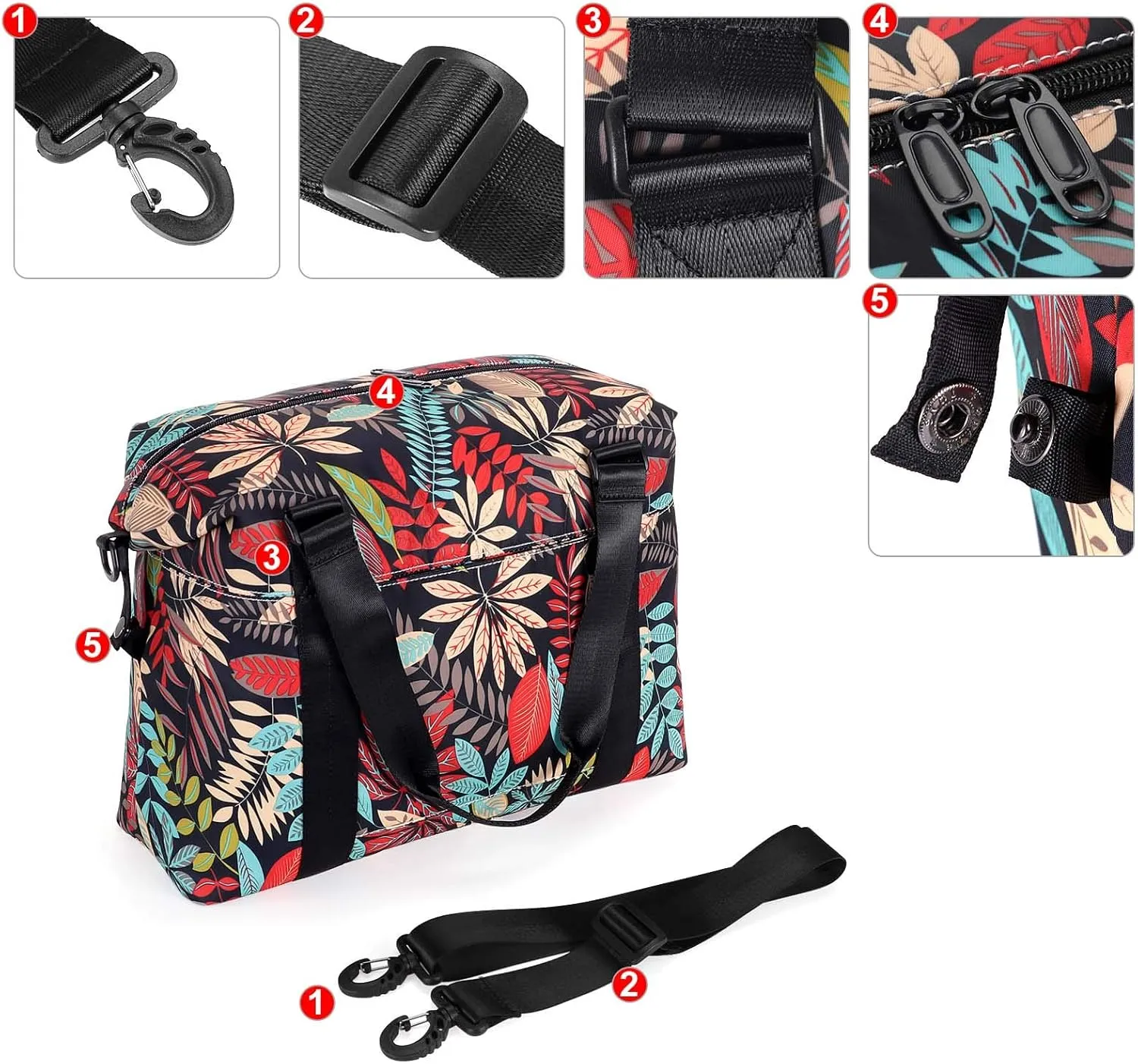 HUA ANGEL Travel Duffel Bag - Medium Size Weekend Overnight Tote Bag for Gym, Sports, Workout - Unisex Fitness Bag with Strap