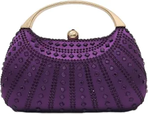 HUANG ZHUANG Elegant Crystal Clutch Rhinestone Handbags For Women Party Purse Wedding Prom Sparkly Bag