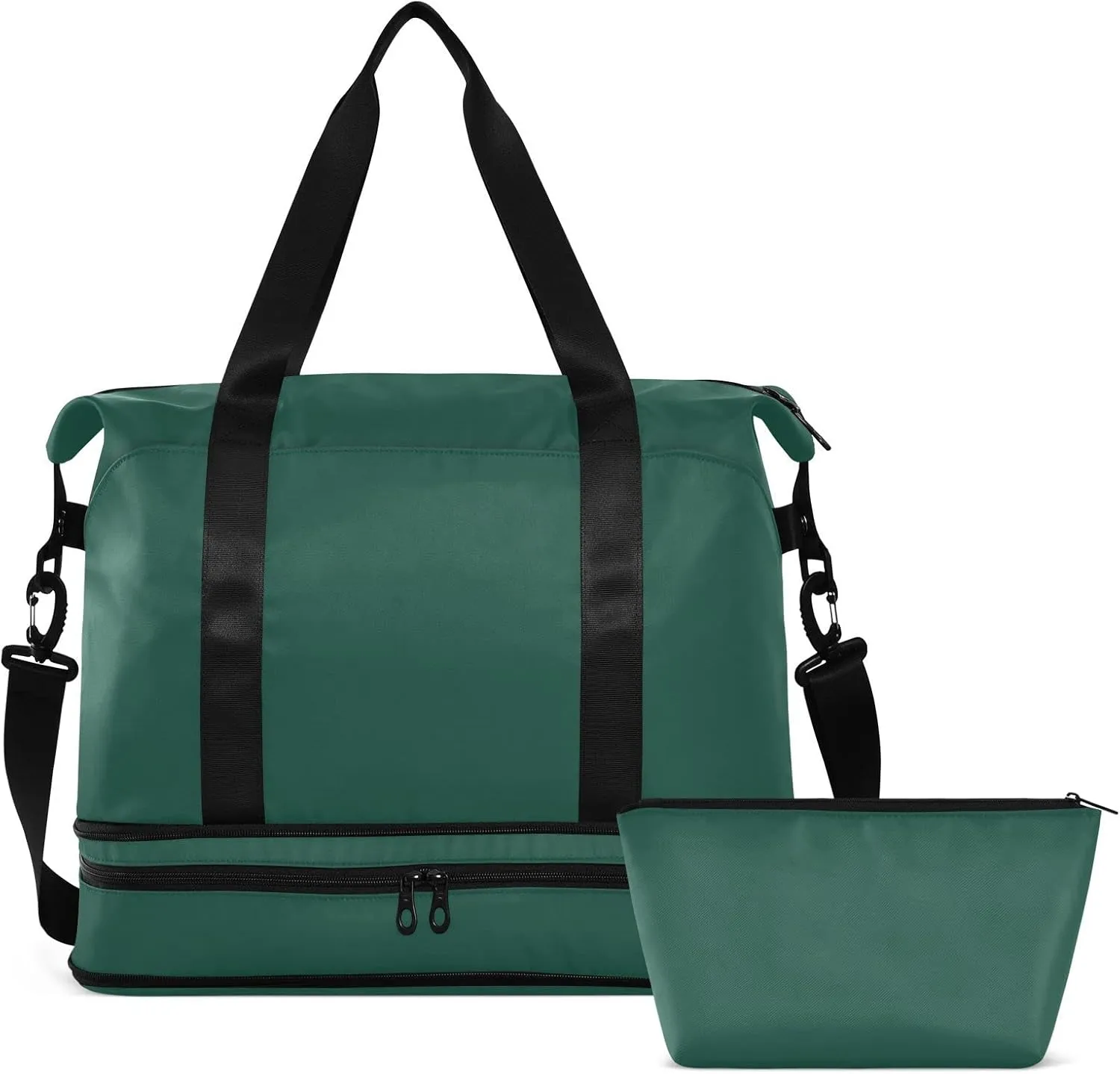 Hunter Green Gym Bag for Women Men Travel Duffel Bag with Shoe Compartment Carry On Weekender Overnight Bags for Airline Travel Under Seat