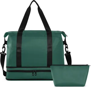 Hunter Green Gym Bag for Women Men Travel Duffel Bag with Shoe Compartment Carry On Weekender Overnight Bags for Airline Travel Under Seat