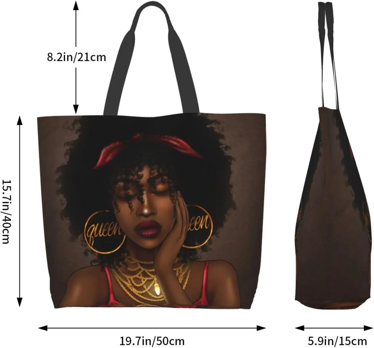 IAGM Women Tote Bags African American Woman Shoulder Bag Afro Black Girl Magic Satchel Handbags For Shopping,Work,Grocery,Gym