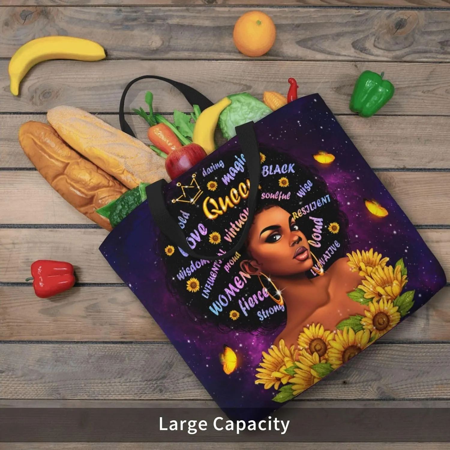 IAGM Women Tote Bags African American Woman Shoulder Bag Afro Black Girl Magic Satchel Handbags For Shopping,Work,Grocery,Gym