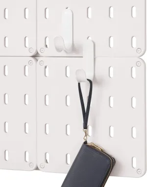iDesign Cade BPA-Free Plastic Modular Hanging Pegboard Organizer Single Storage Hooks, 4.88" x 2.67" x 1.25", Matte White