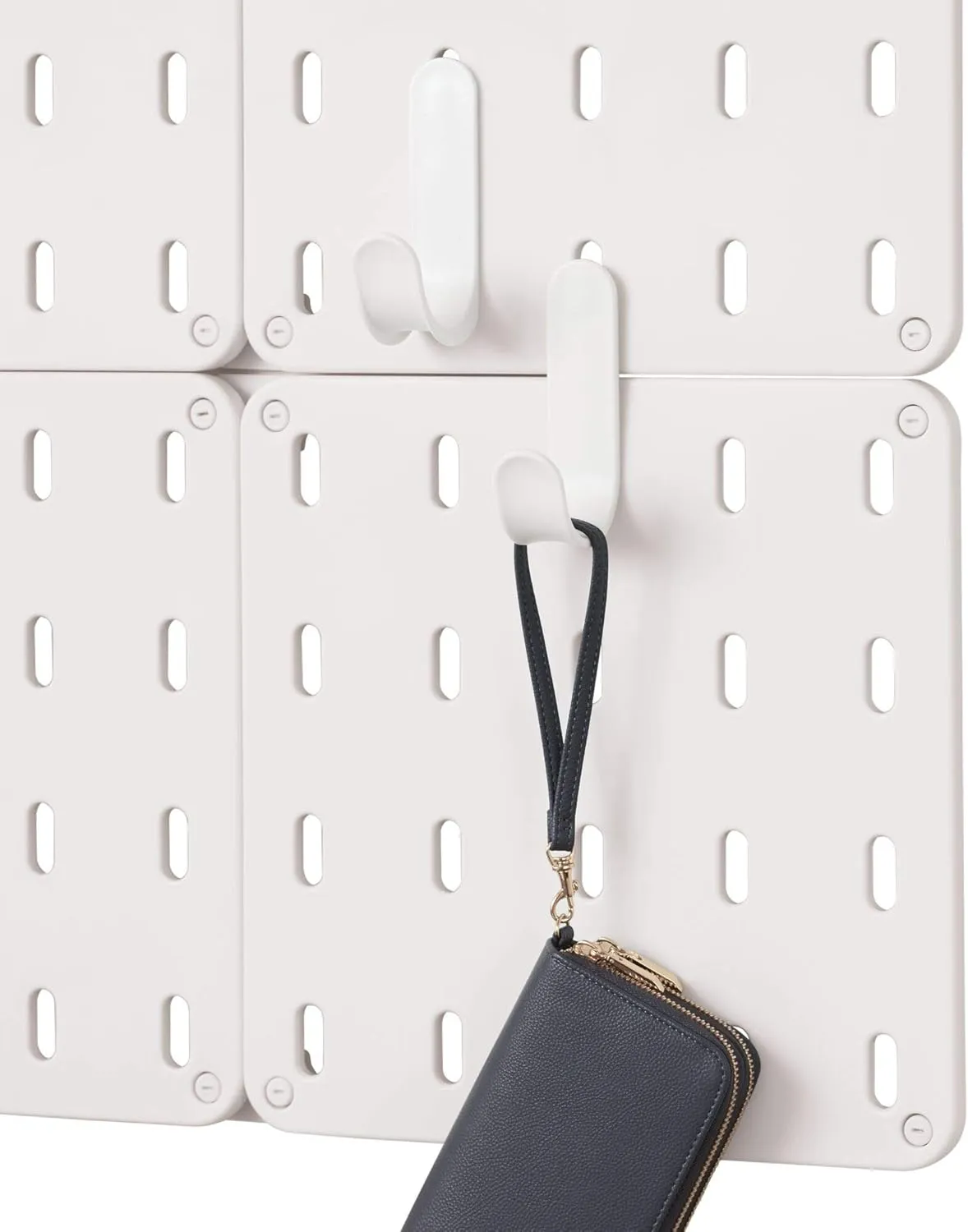 iDesign Cade BPA-Free Plastic Modular Hanging Pegboard Organizer Single Storage Hooks, 4.88" x 2.67" x 1.25", Matte White