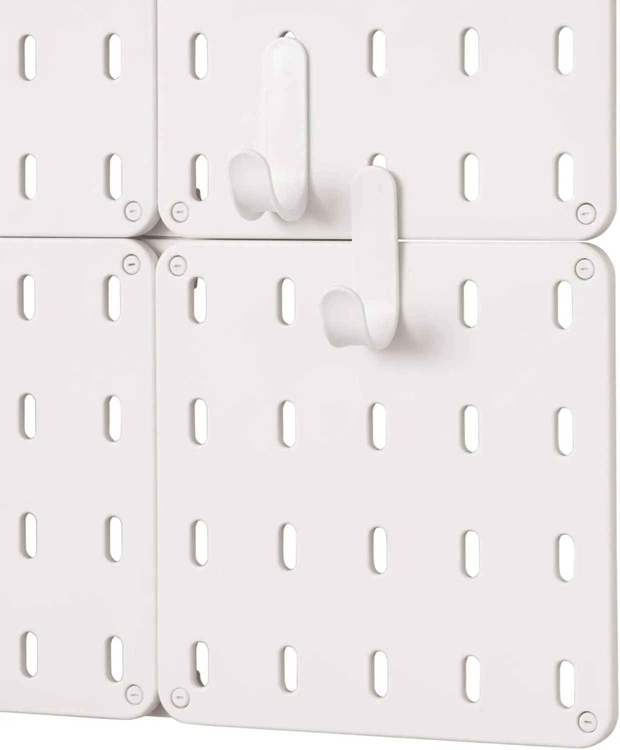iDesign Cade BPA-Free Plastic Modular Hanging Pegboard Organizer Single Storage Hooks, 4.88" x 2.67" x 1.25", Matte White