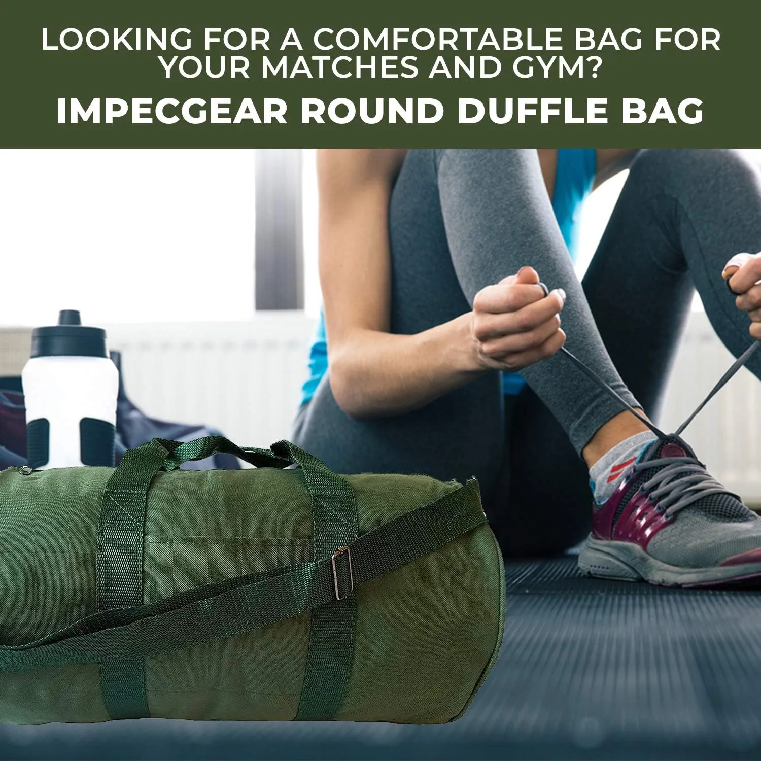 ImpecGear Round Duffel Team Sports Equipment Bags, Travel Gym Fitness Bag.