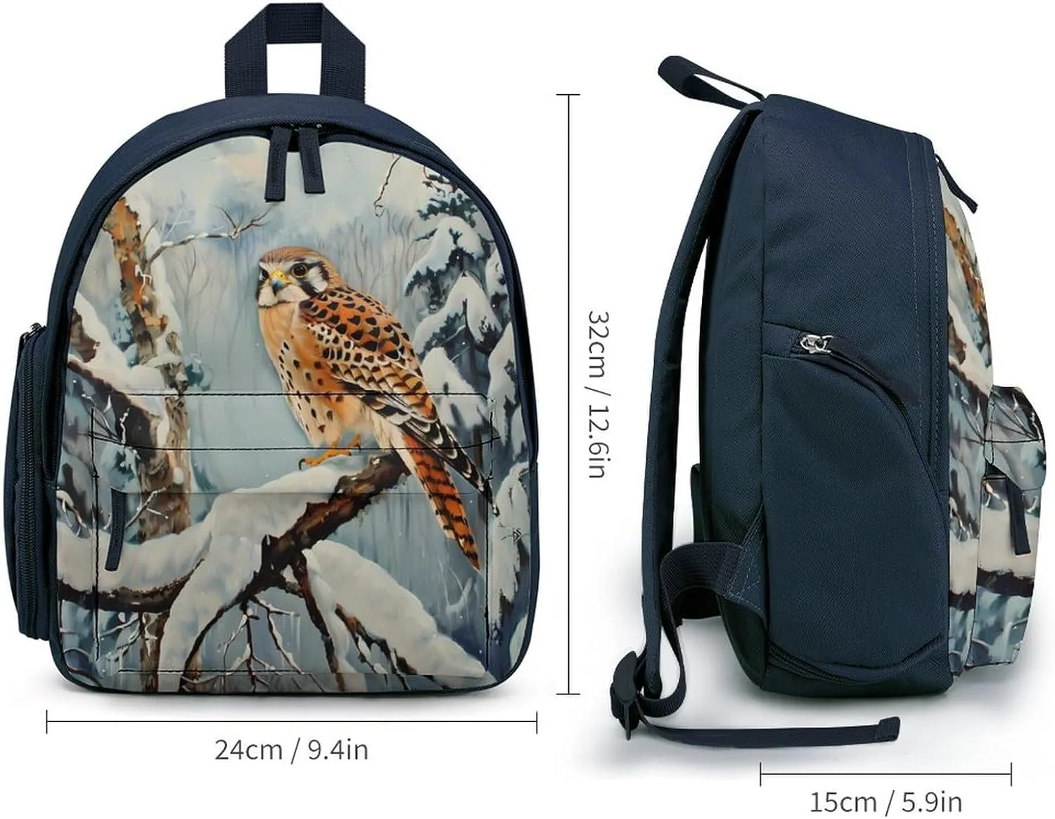in Snowscape Kestrel Cute Backpack Lightweight Mini Shoulder Bag Travel Daypack for Camping Picnic