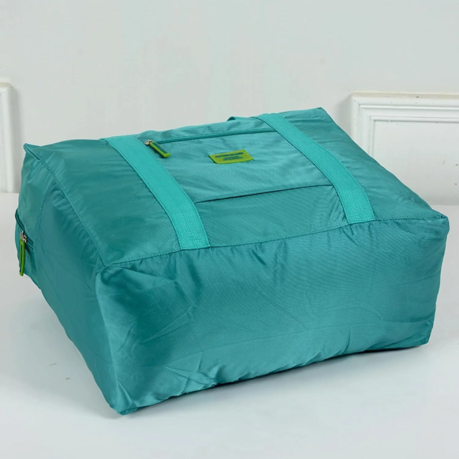 INVODA Travel Bag Lightweight Foldable Travel Duffel Bag Waterproof Sports Gym Bag Tote Carry On Luggage Bag Weekender Overnight Bag (Green Blue)