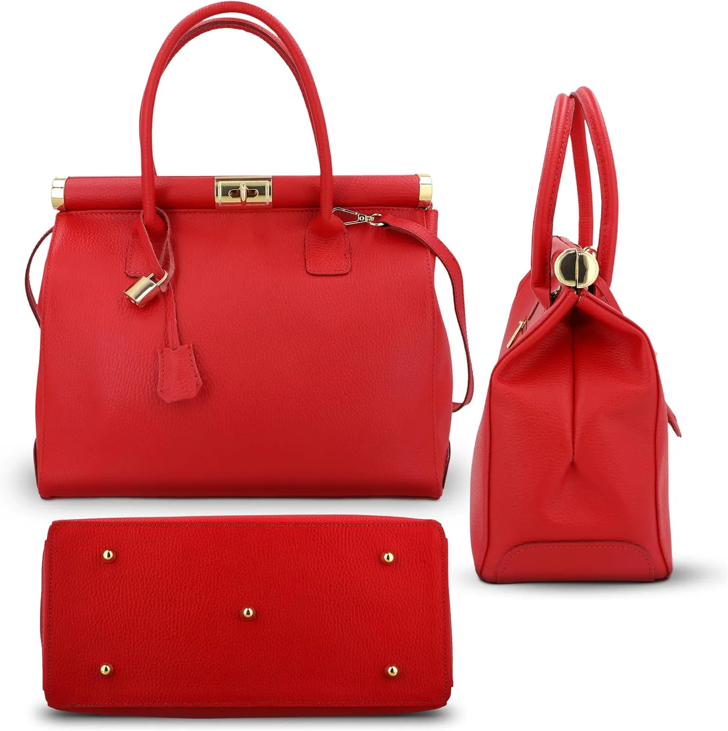 Italian Leather Handbags for Women - Spacious Interior, Durable Hardware, Crossbody Strap, Handmade