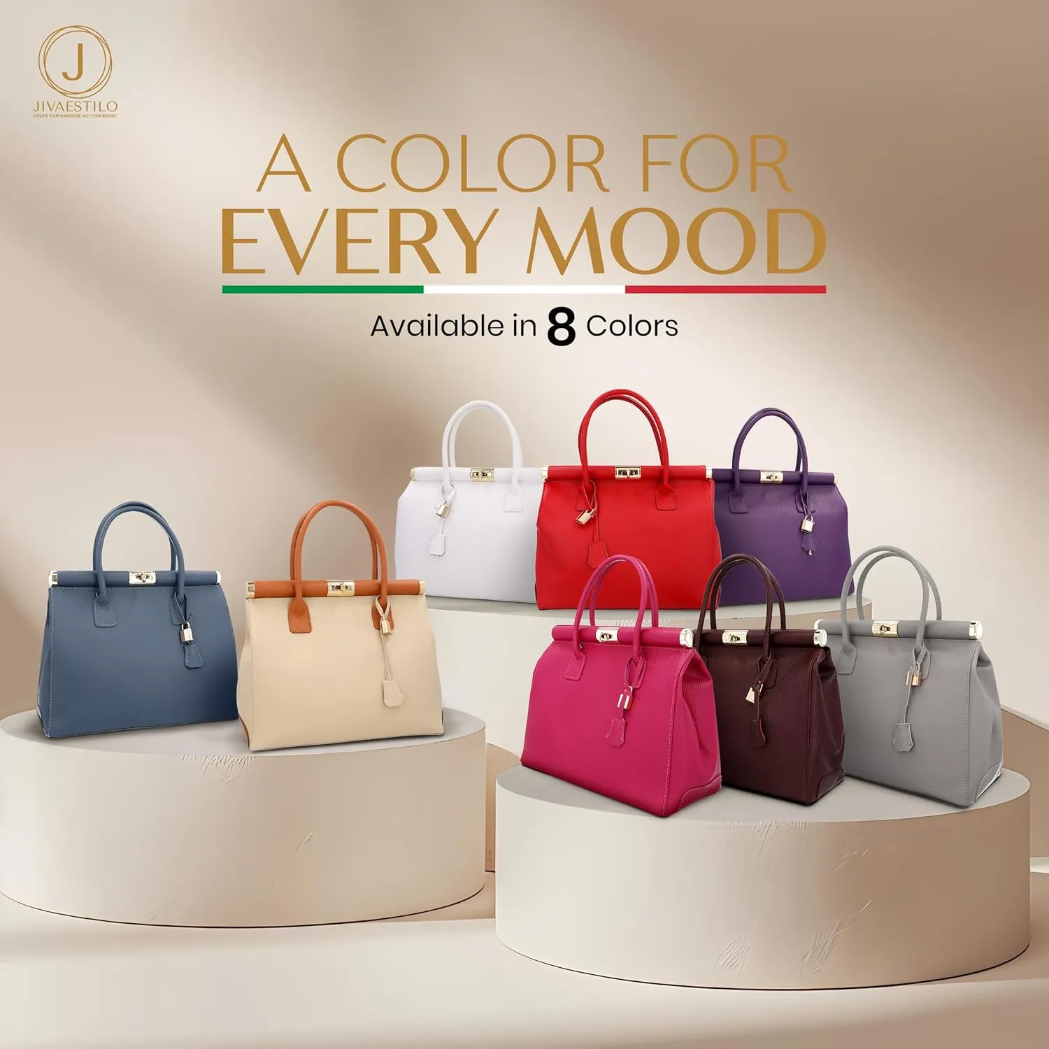 Italian Leather Handbags for Women - Spacious Interior, Durable Hardware, Crossbody Strap, Handmade