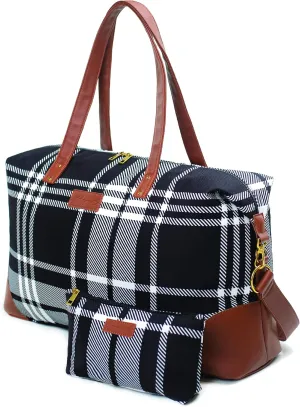 Jadyn Luna Women's Weekender Bag and Travel Duffel, Large 37 Liter Capacity (Plaid)
