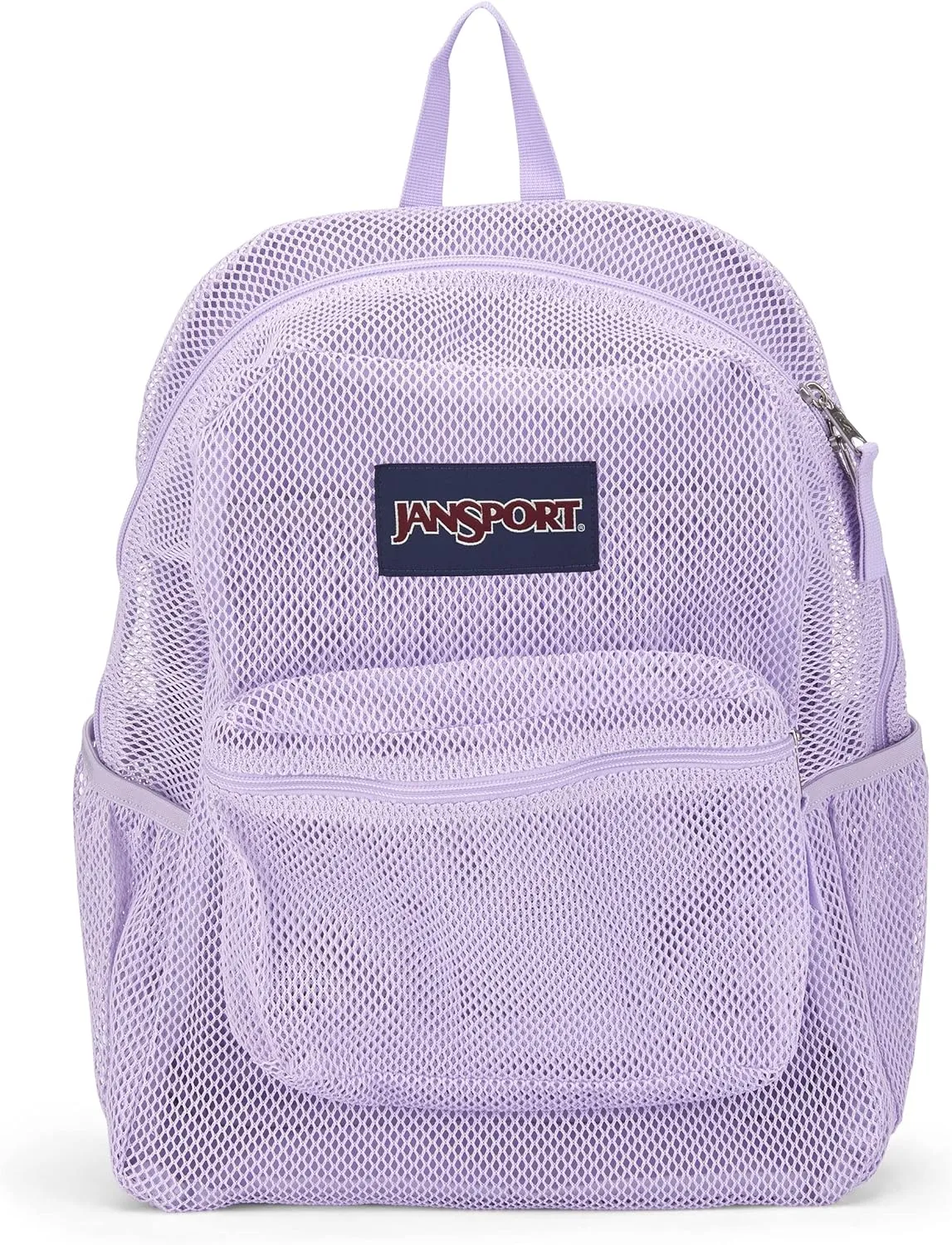 JanSport Eco Mesh Backpack, Red Tape, 17” x 12.5” x 6” - Large Semi-Transparent Bag for Adults with Laptop Sleeve, Padded Back Panel, Pastel Lilac