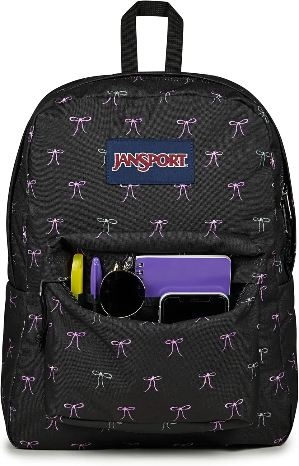 JanSport SuperBreak One Backpack - Durable, Lightweight Bookbag with 1 Main Compartment, Front Utility Pocket with Built-in Organizer - Premium Backpack, Bad Bows
