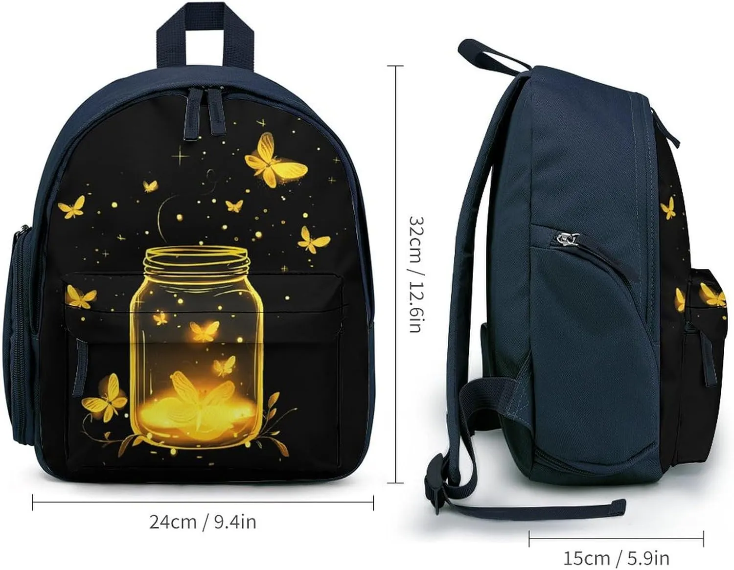 Jar Fireflies Cute Backpack Lightweight Mini Shoulder Bag Travel Daypack for Camping Picnic