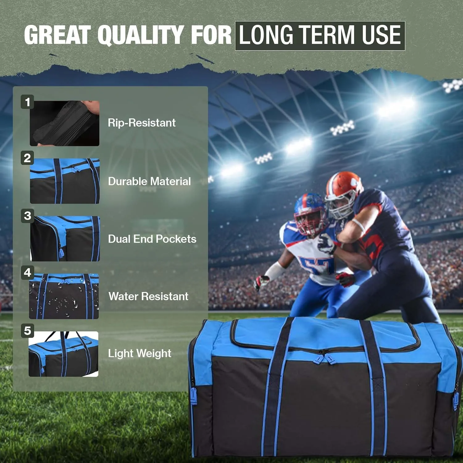 Jetstream Heavy Duty Multi Pocket Durable Sports Gym Equipment Travel Duffel Bag