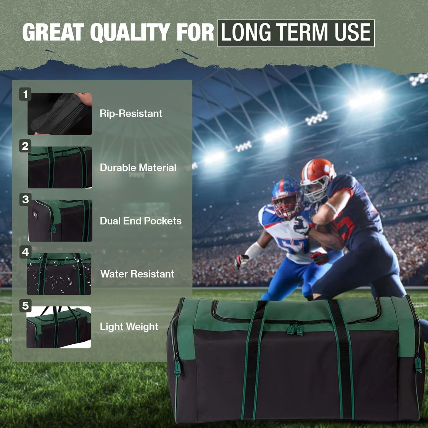 Jetstream Heavy Duty Multi Pocket Durable Sports Gym Equipment Travel Duffel Bag