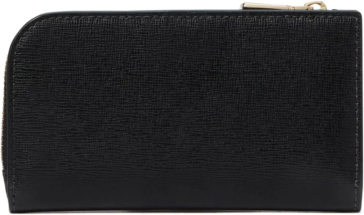 kate spade new york Devin Saffiano Leather Small Slim Bifold Wallet, Black