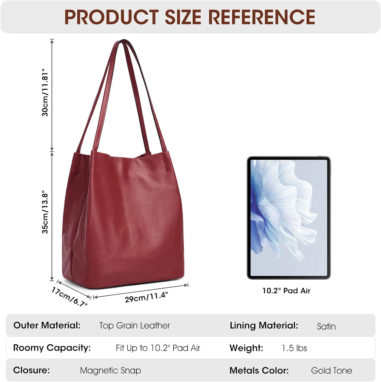 Kattee Women Soft Leather Totes Shoulder Bag Purses and Handbags with Top Magnetic Snap Closure