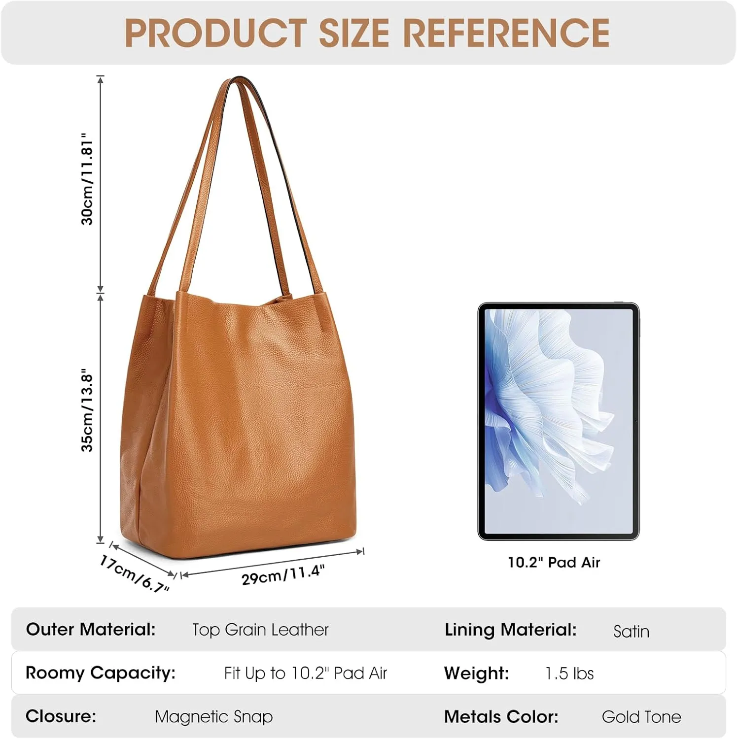 Kattee Women Soft Leather Totes Shoulder Bag Purses and Handbags with Top Magnetic Snap Closure