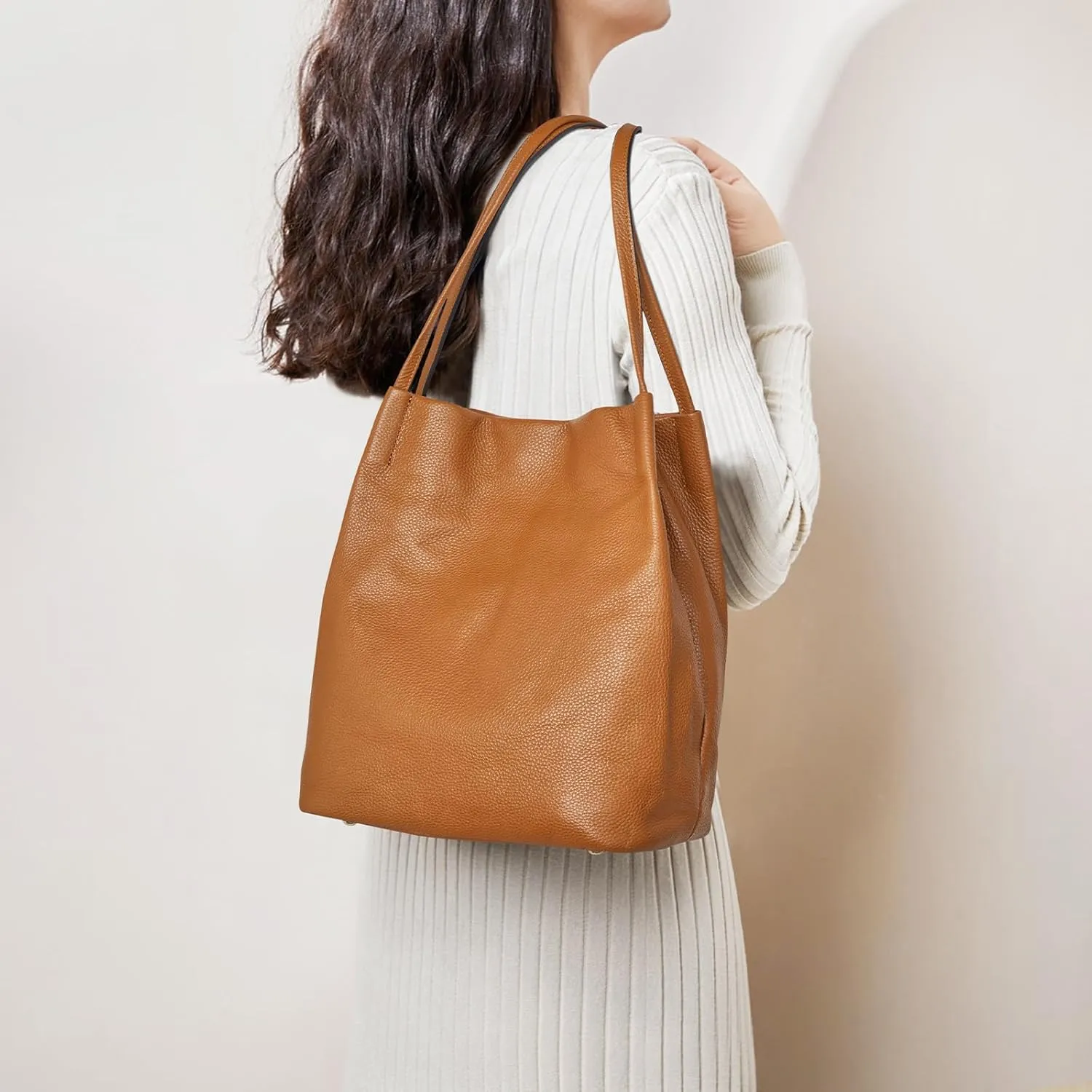 Kattee Women Soft Leather Totes Shoulder Bag Purses and Handbags with Top Magnetic Snap Closure
