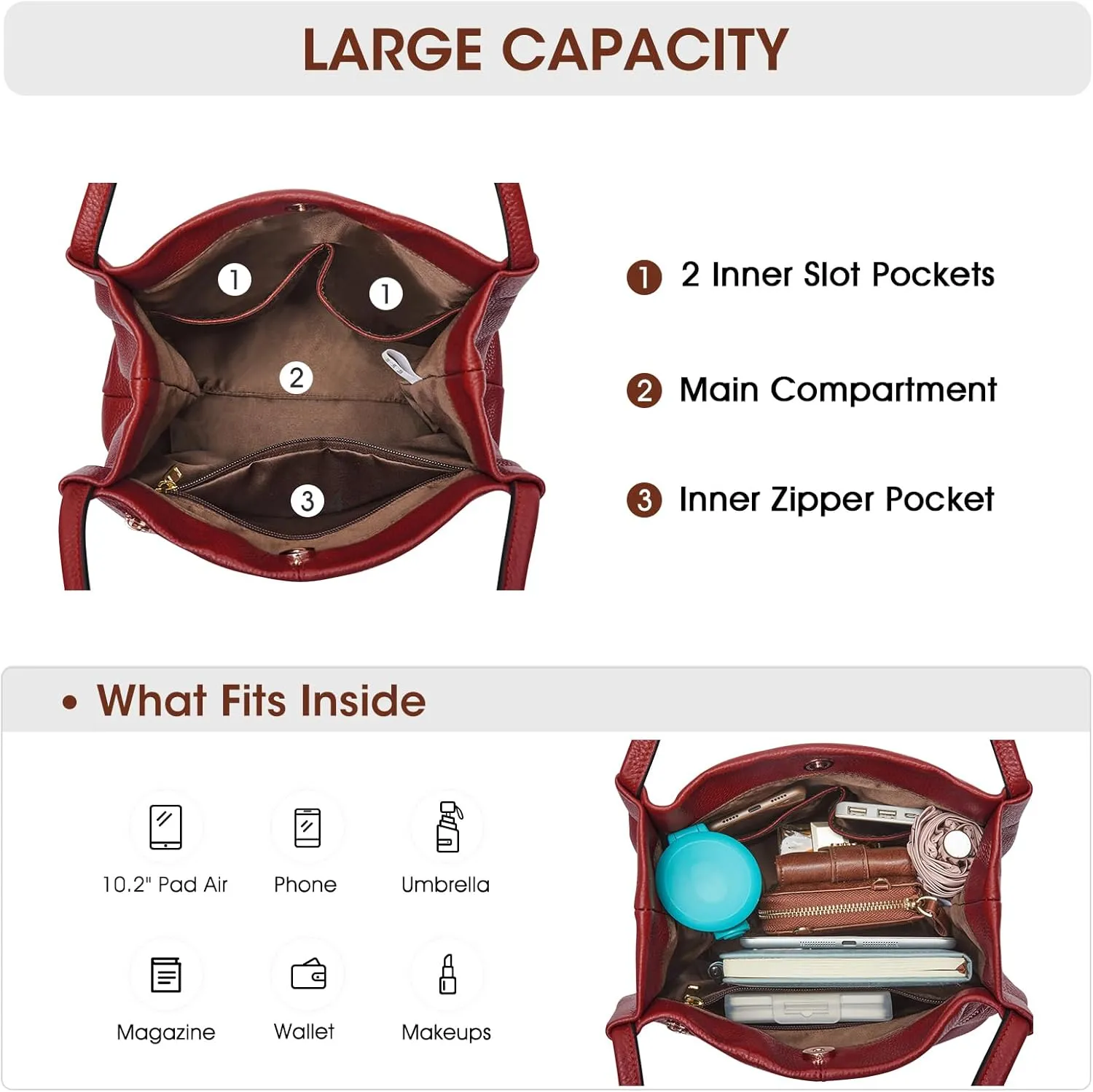 Kattee Women Soft Leather Totes Shoulder Bag Purses and Handbags with Top Magnetic Snap Closure