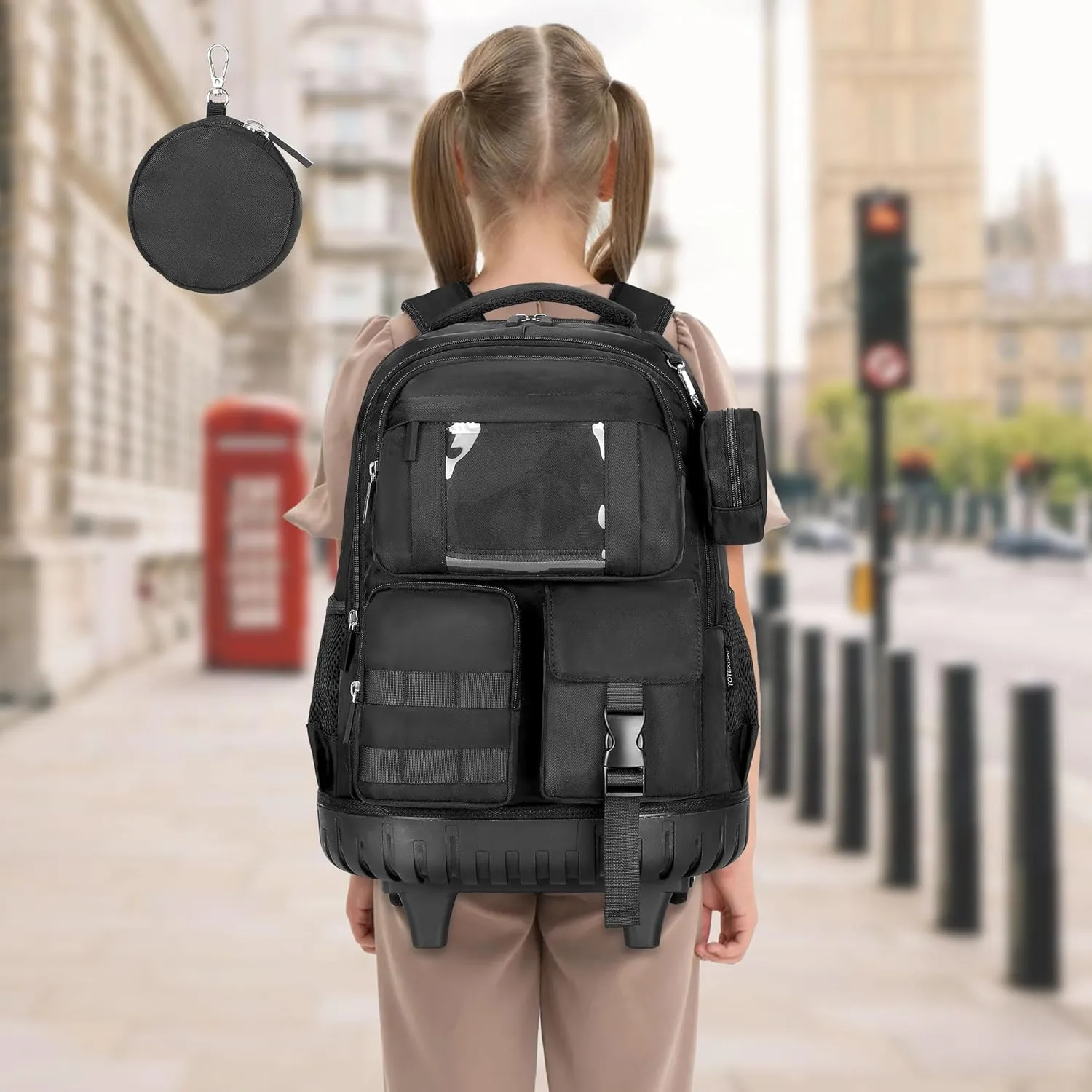 Kawaii Backpack, Pink Cute Backpacks for Girls, Large School Bag for Kids (Black)